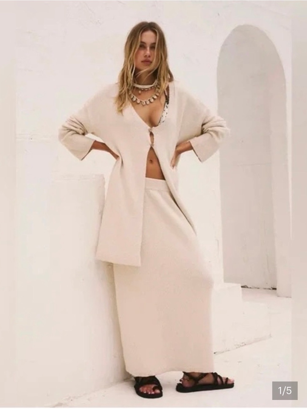 Free People Tamara cardigan and skirt Set